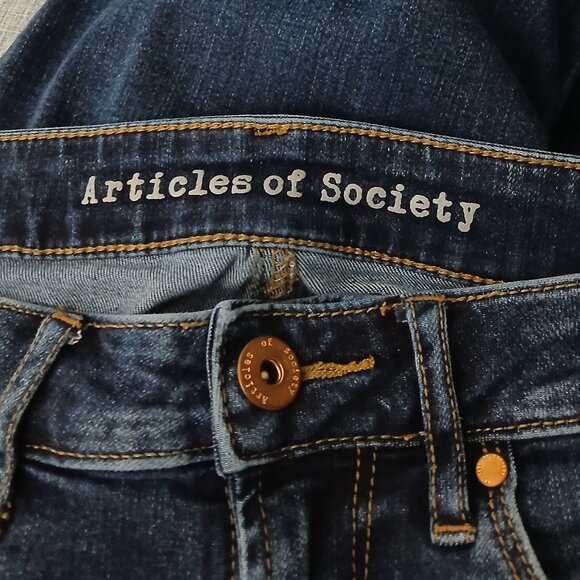 Articles Of Society Jeans 25 Karen Crop Skinny Ankle Delray Blue Denim Stretch - Picture 7 of 12